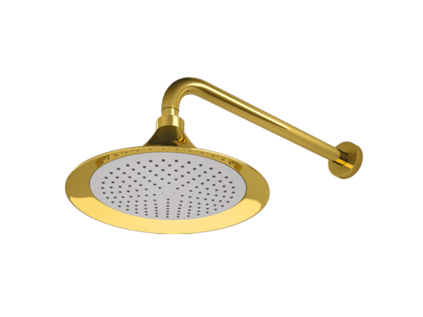 shower head250 x 250 x 8mm and shower arm350 x 26 mm - CRYSTA GOLD