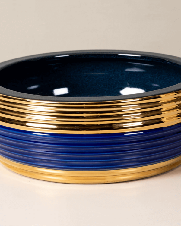 Blue Gold Porcelain Countertop Basin 2 - Blue & Gold Porcelain Countertop Basin