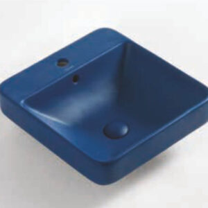 Semi Mounted Basin - Cube (Dark Blue)