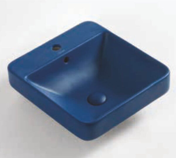 Semi Mounted Basin - Cube (Dark Blue)