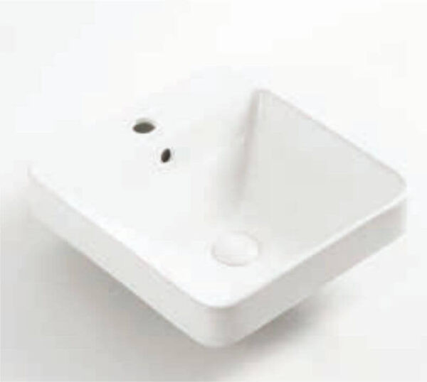 Semi Mounted Basin - Cube (White)
