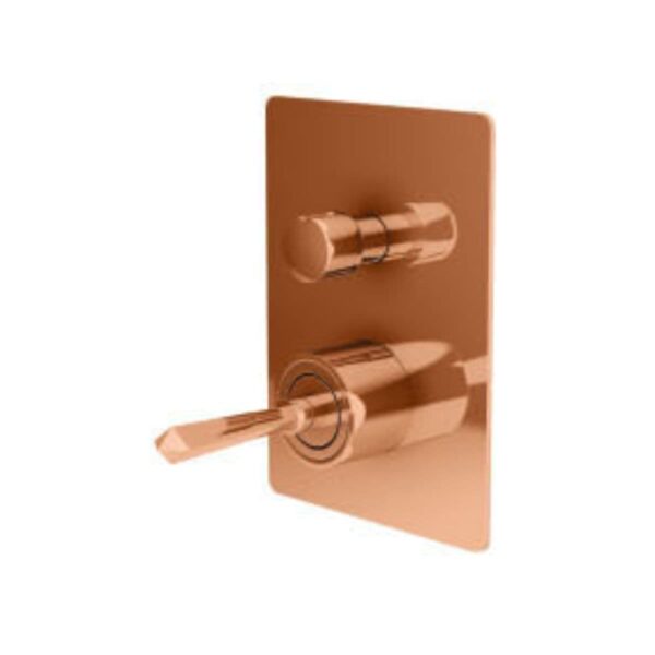 AURA ROSE GOLD Concealed Diverter 3 Outlets with Trim Handle - Colston - Aura GOLD - Concealed Diverter (3 Outlets) with Trim & Handle