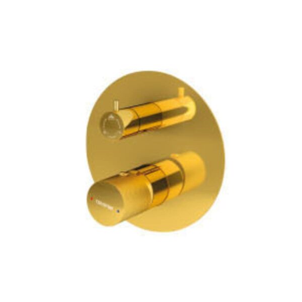 HUBLET GOLD Single Lever Concealed Diverter 3 Outlets with Trim Handle Installation - Colston - Hublet - Single Lever Concealed Diverter (3 Outlets) with Trim, Handle & Installation Box