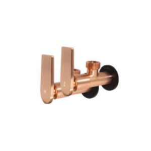 OLIVE ROSE GOLD Angular Stop Cock with Wall Flange Hot Cold Combo with Hose Pipe - Home