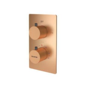 OLIVE ROSE GOLD Single Lever Concealed Diverter Thermostatic 3 Outlets with Trim Handle Installation Box Diverter Body with Installation Box - Home