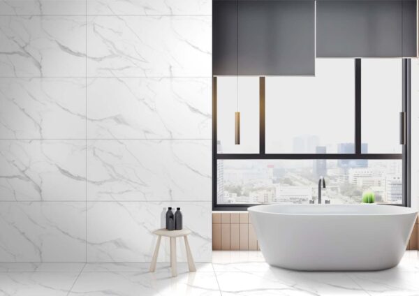 Abiding Glossy Collection Swiss White 3 - Endless Tiles in 800x1600 MM - Swiss White