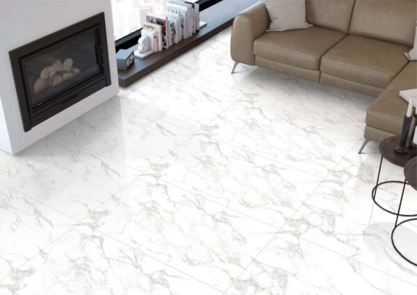 Abiding Glossy Collection Volakas White 3 - Endless Tiles in 800x1600 MM - Volakas White