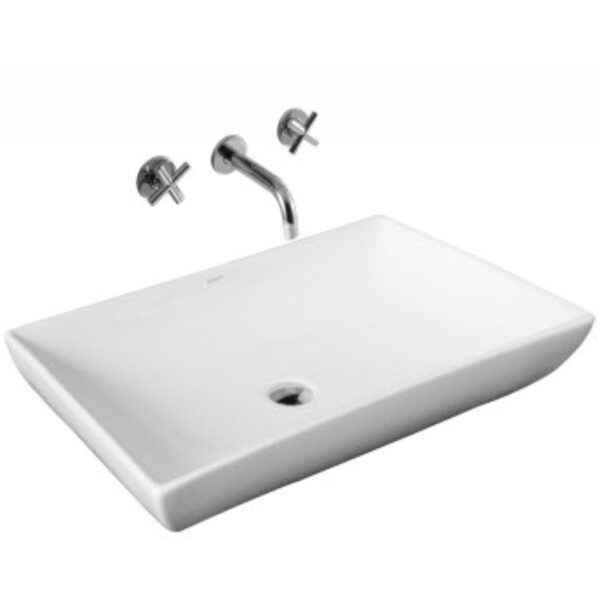 PowerClip Rectangle 4 - Urban - White/Ivory Countertop Washbasin