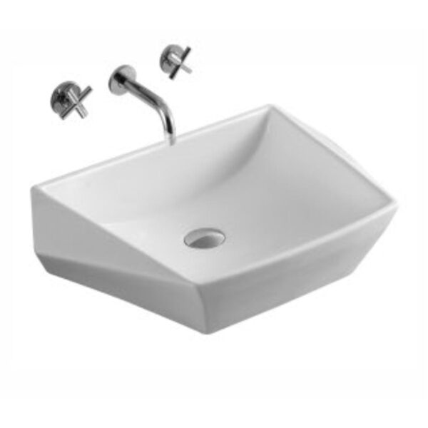 PowerClip Rectangle - Jenet - White/Ivory Countertop Washbasin