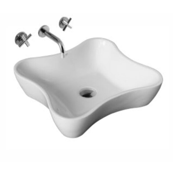 PowerClip Rectangle 8 - Fenney - White/Ivory Countertop Washbasin