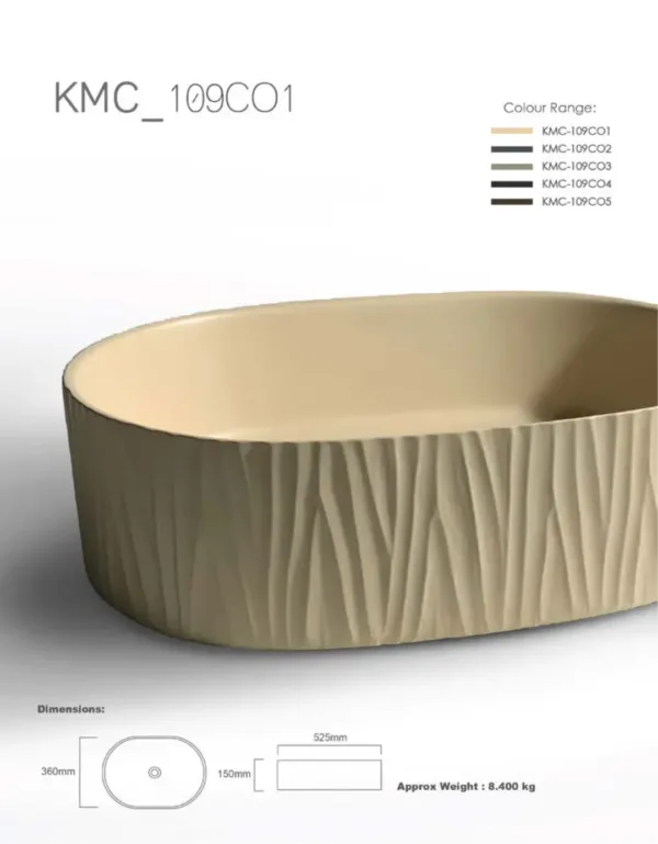 109 - Ceramic Countertop Washbasin - KMC-109C03