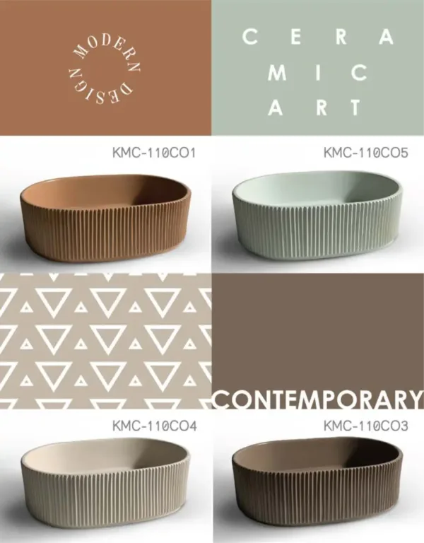 110 1 - Ceramic Countertop Washbasin - KMC-110C03