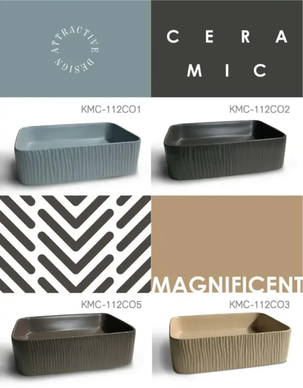 112 1 - Ceramic Countertop Washbasin - KMC-112C02