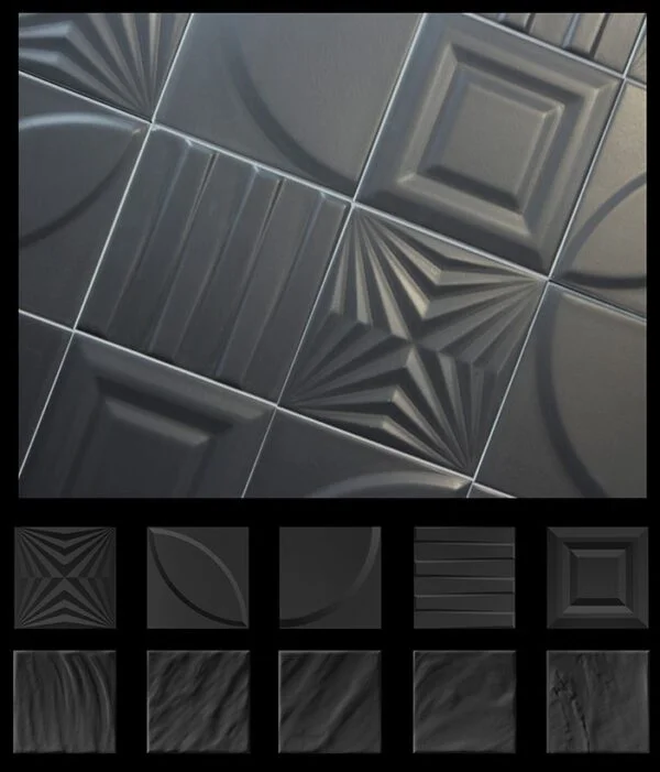 image 042.jpg2 - Fine Art Ceramic Matt Tiles - Zed Black