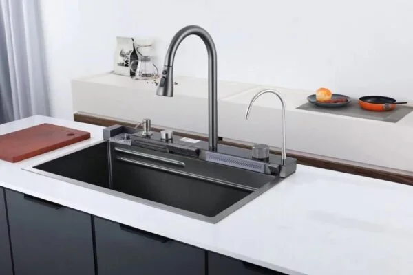 Digital Workstation Kitchen Sink with RO Tap6 - Muniq Digital Workstation Kitchen Sink with RO Tap