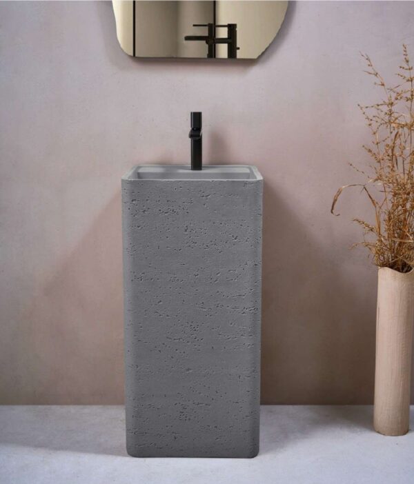 Arifical Stone freestanding page 0017 - MUNIQ- Artificial Stone Freestanding Washbasin - Dark Grey