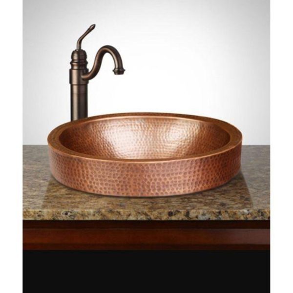 img54 - Table Top Metal Basin - Antique Round