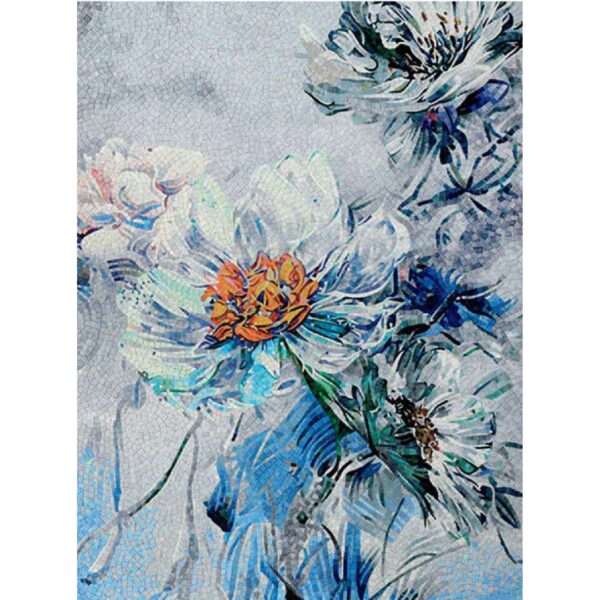 Blue Bloom Canvas - MUNIQ - Mosaics - Blue Bloom Canvas