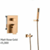 Plain Spout Gold - Matt Rose Gold Shower Full Set