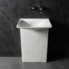 Untitled design 10 - Muniq Freestanding Statuario Marble Monolith Basin | Indian White Stone Rectangular Block Pedestal Sink | Minimalist Luxury Bathroom Washbasin