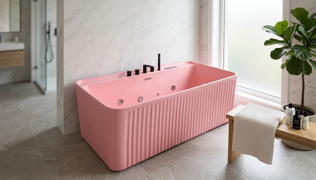 Shop premium pink acrylic freestanding jacuzzi bathtub