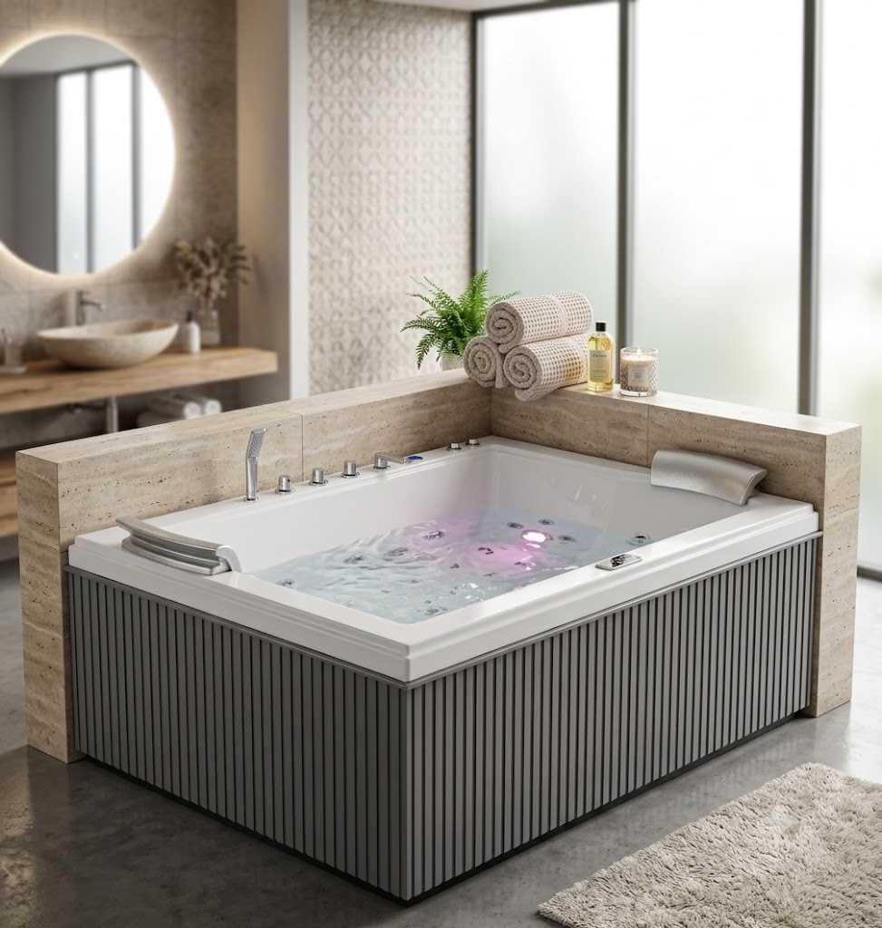 Luxury acrylic whirlpool jacuzzi bathtub with LED mood lighting and hydro massage jets 0b561053 133d 406d 9722 0e137a6fe909 - Luxury Acrylic Whirlpool Jacuzzi Bathtub with LED Hydro Massage System | Premium Spa Tub for Modern Bathrooms