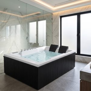 Luxury 2-Person Acrylic Whirlpool Jacuzzi Bathtub with Hydro Massage Jets | Premium Spa Bath